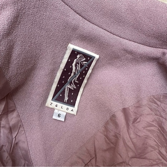 Vintage Y2K Zelda Lavender Purple Studded Blazer Office Siren Fitted 6 Small - Picture 5 of 8